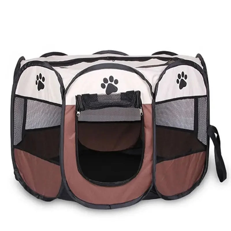 Portable Foldable Pet Tent Kennel Octagonal Fence Shelter