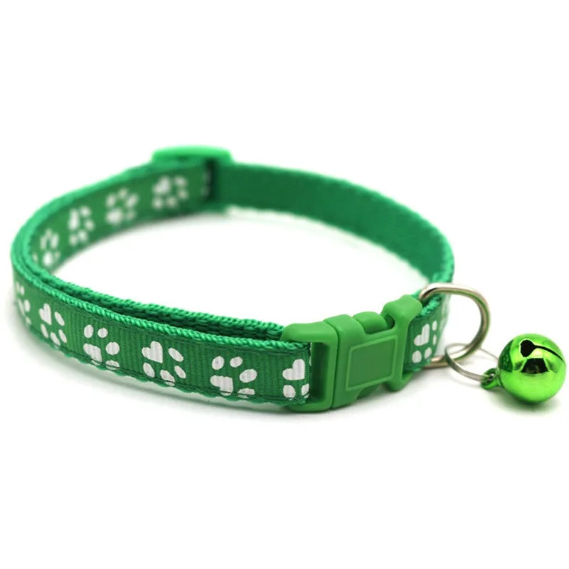 NONED Heart Charm Bell Cat Collar Elastic Adjustable Velvet
