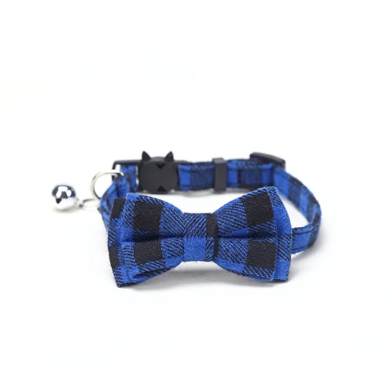 Cat Collar With Bow Tie And Bell Adjustable Elastic Strap