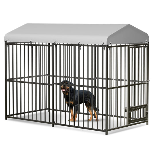 Acekool Heavy Duty Outdoor Dog Kennel With Roof Galvanized Metal