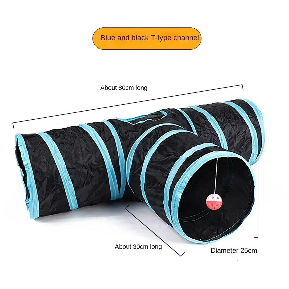 Foldable Cat Tunnel Toy Breathable Indoor Play Barrel for Cats