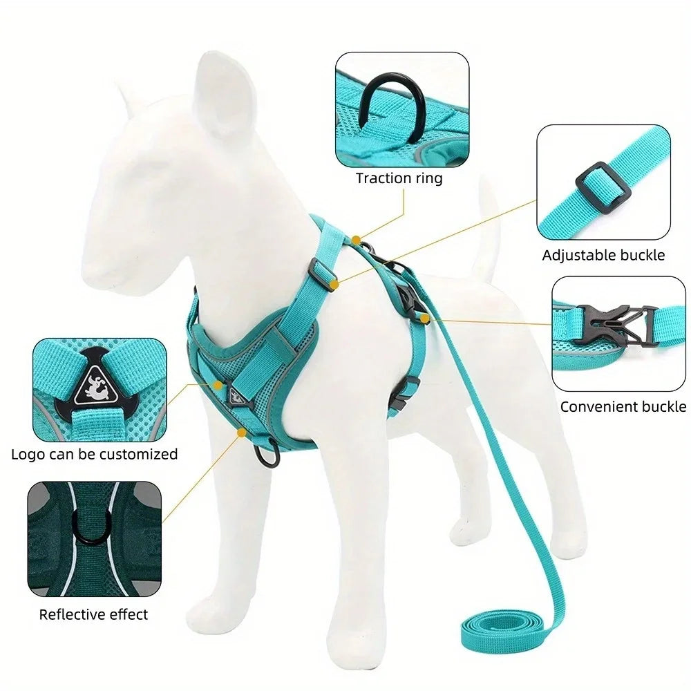 NONECN No Pull Dog Harness And Leash Set Reflective