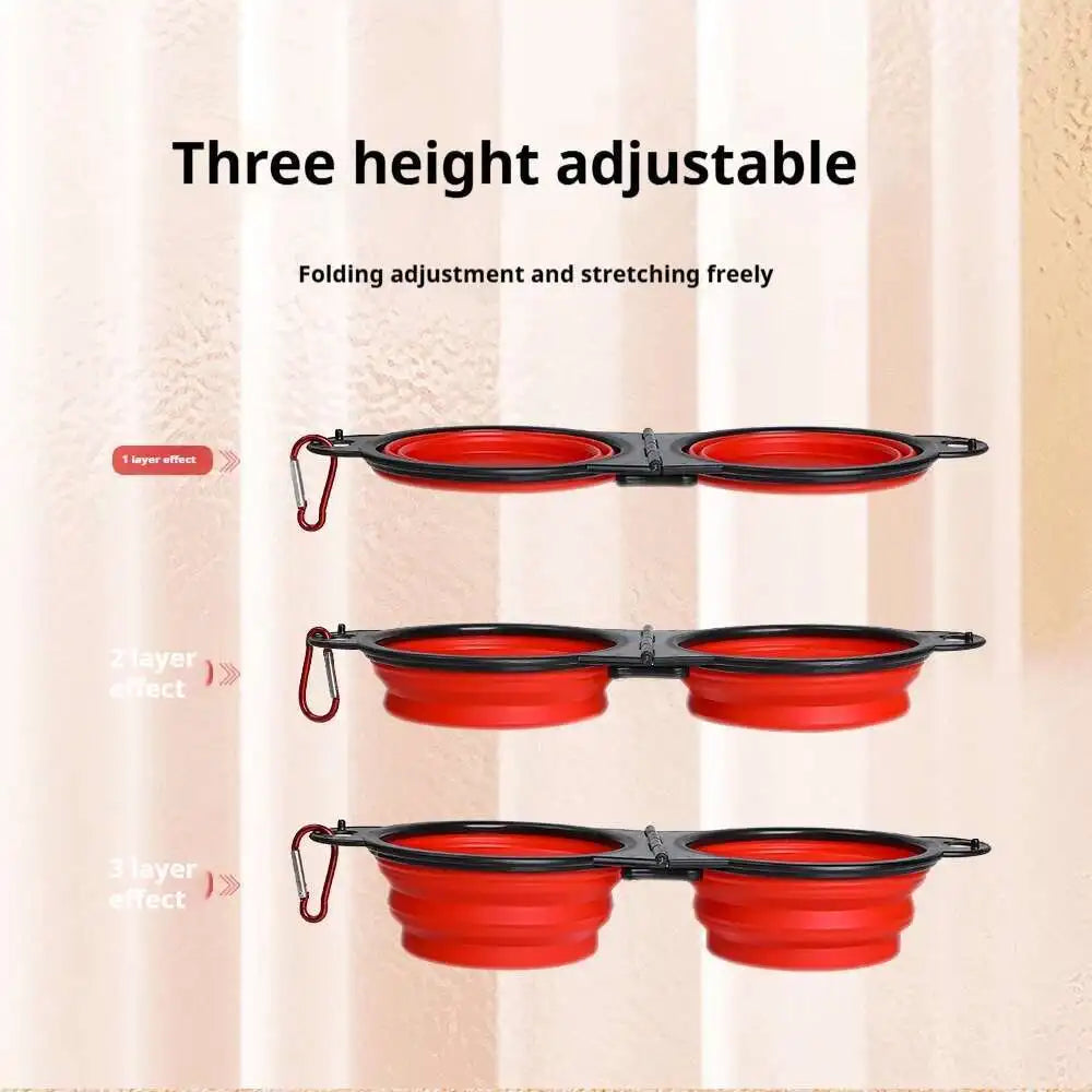 2-In-1 Collapsible Dog Travel Bowl And Feeder For Outdoor Use