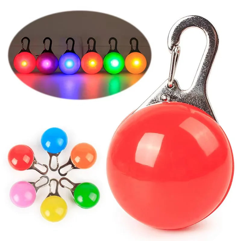 LED Luminous Dog Cat Collar With Glow Pendant Safety Night