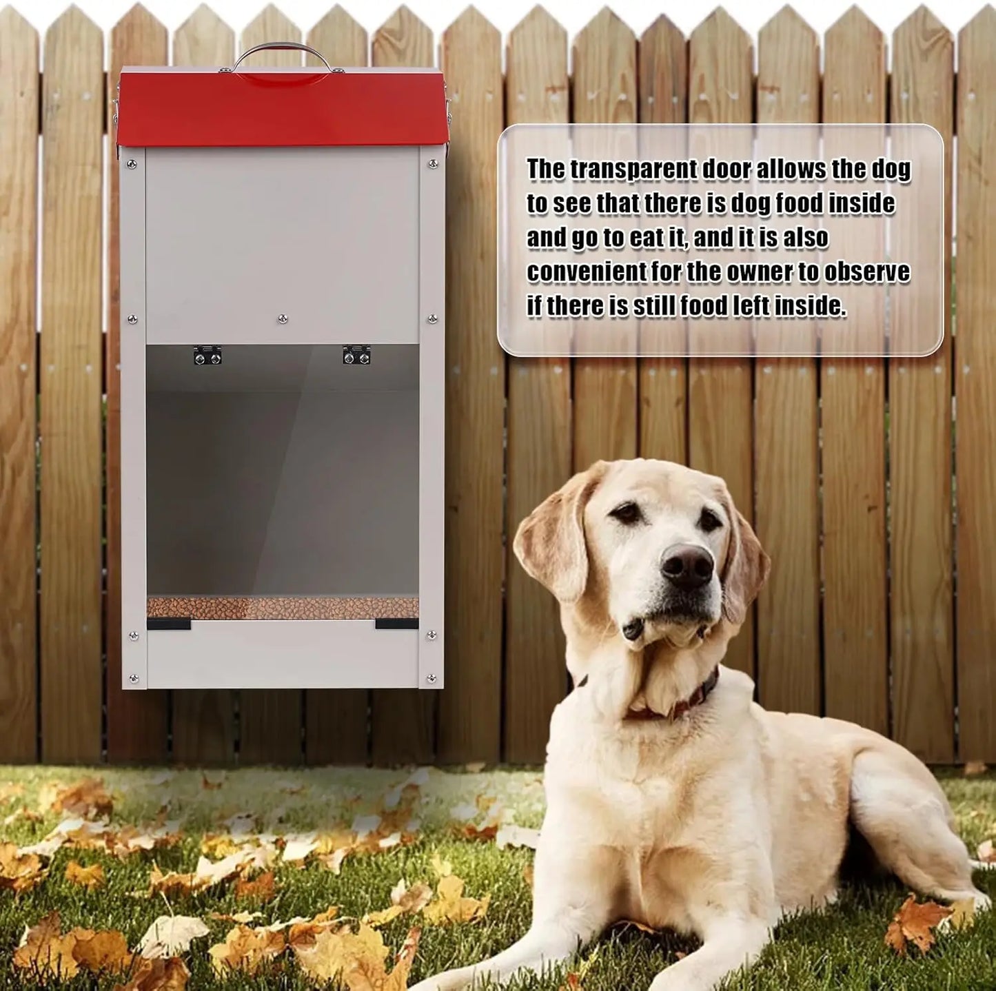 Automatic Dog Feeder for Large Breeds with Galvanized Steel Dispenser