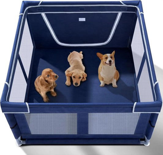 Indoor Dog Playpen With Gate For Puppies And Small Pets