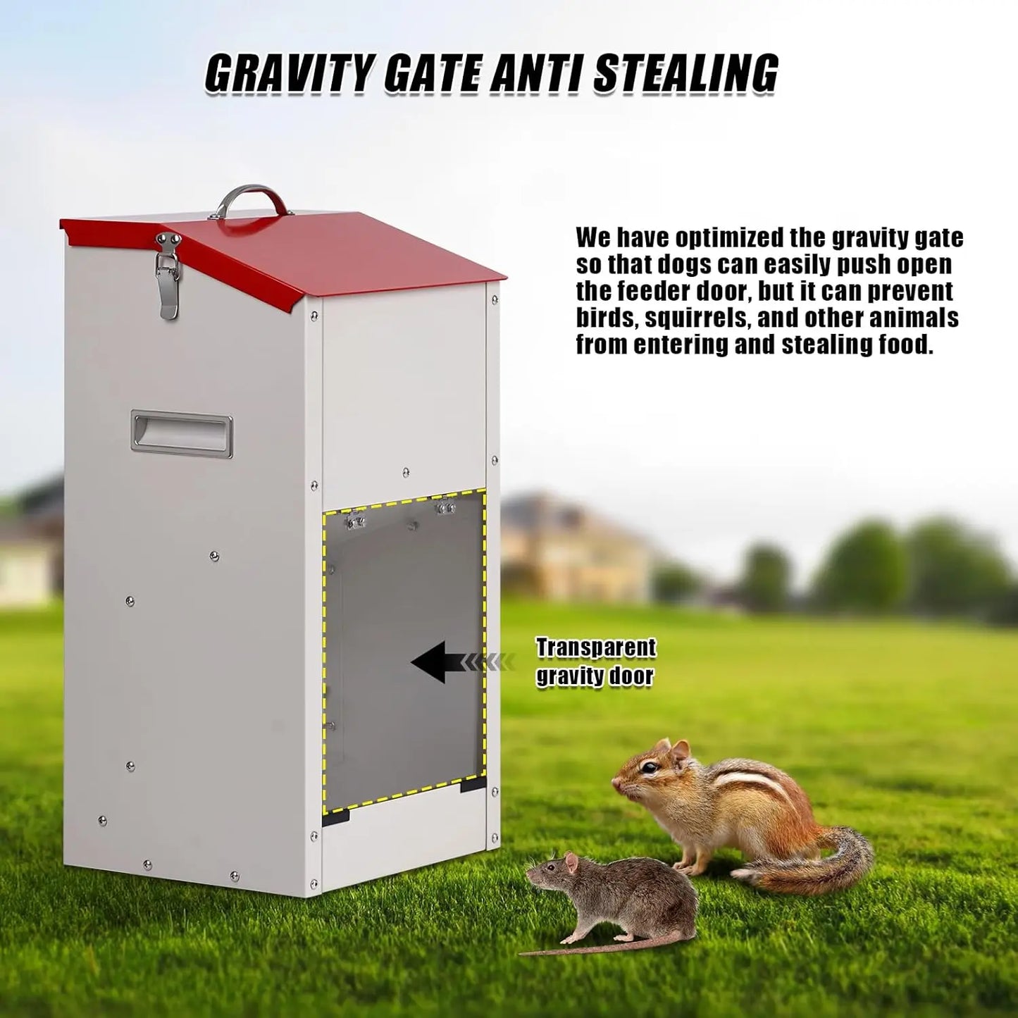 Automatic Dog Feeder for Large Breeds with Galvanized Steel Dispenser