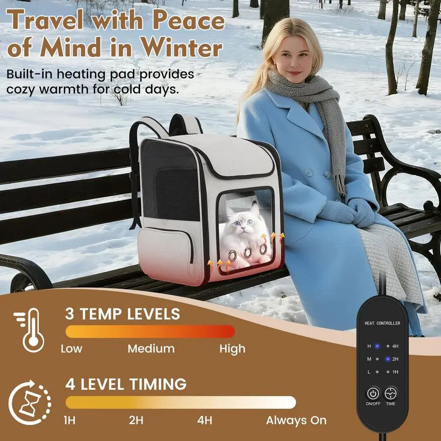 Backpack Carrier With Builtin Cooling Fan And Heating Pad