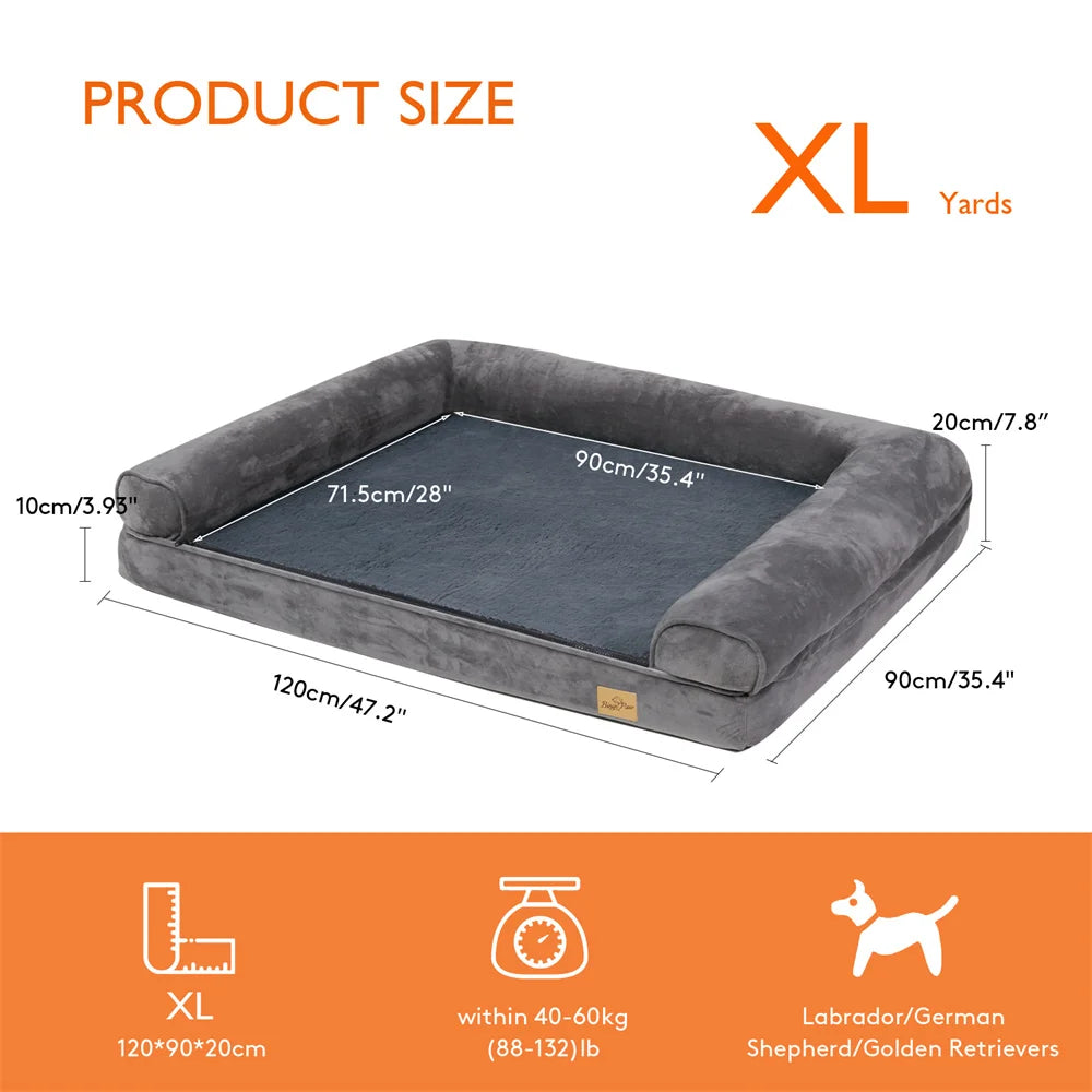 BORWARTCN Calming Orthopedic Memory Foam Dog Bed With Removable Cover