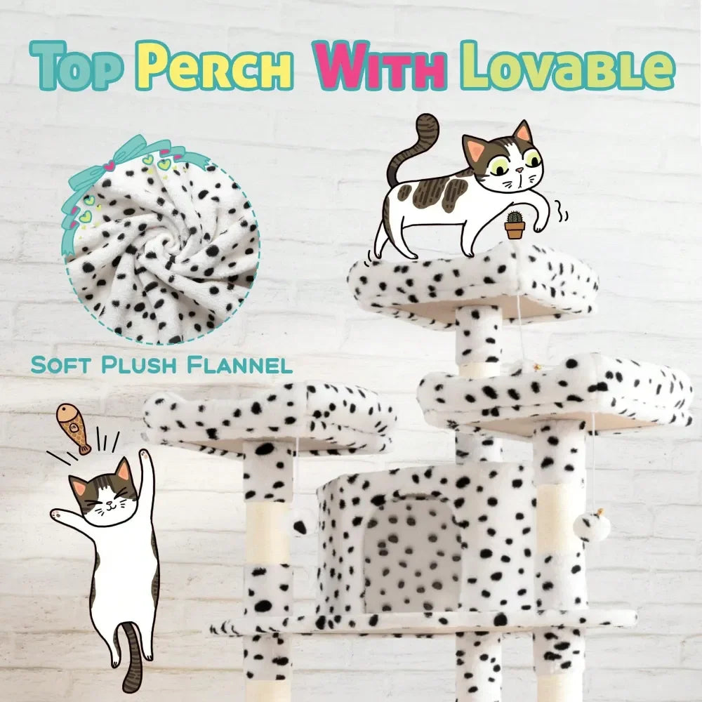 Cat Tree Indoor Multi-Level Corner Tower For Space Saving