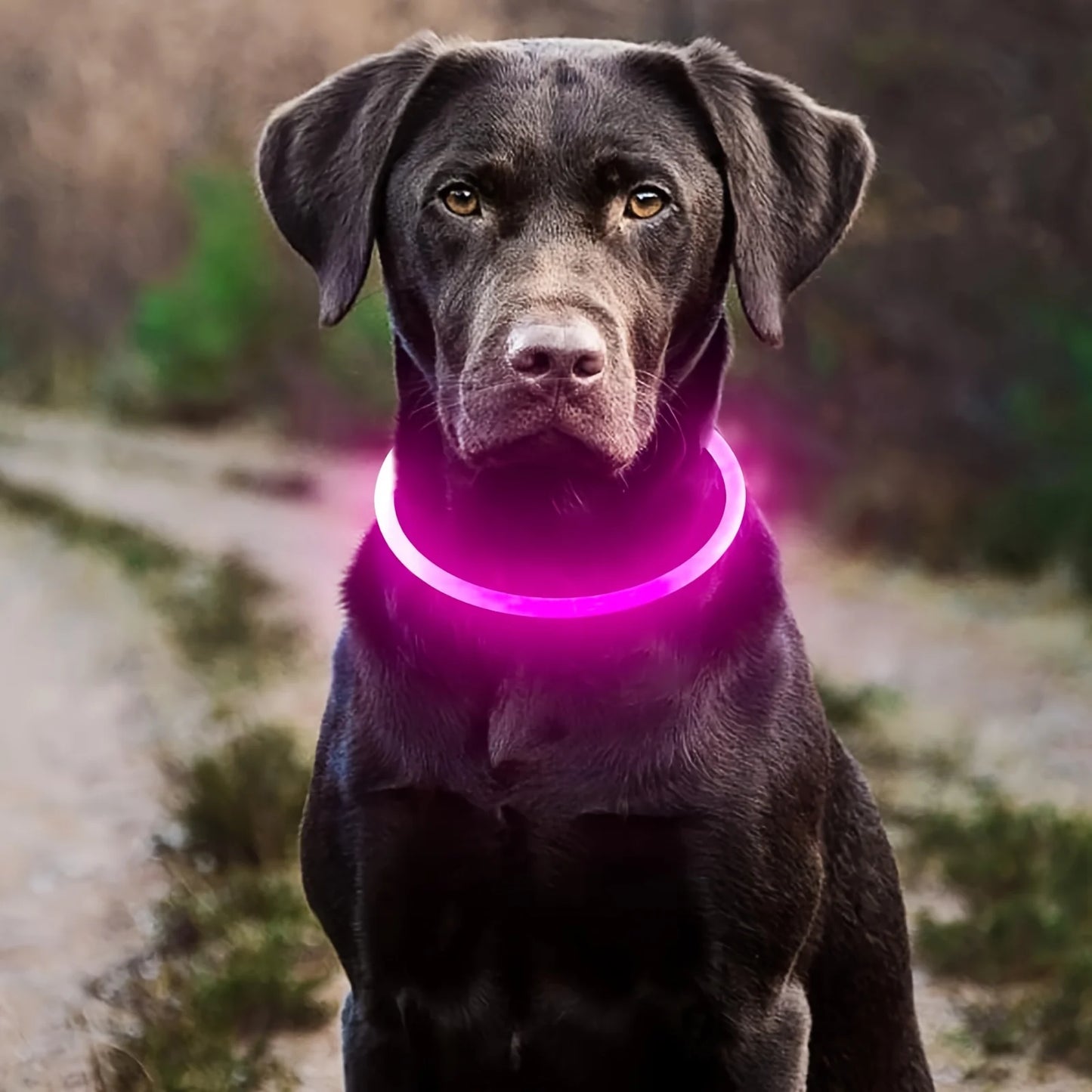 NONECN Pet Dog LED Light Collar USB Rechargeable Anti Lost