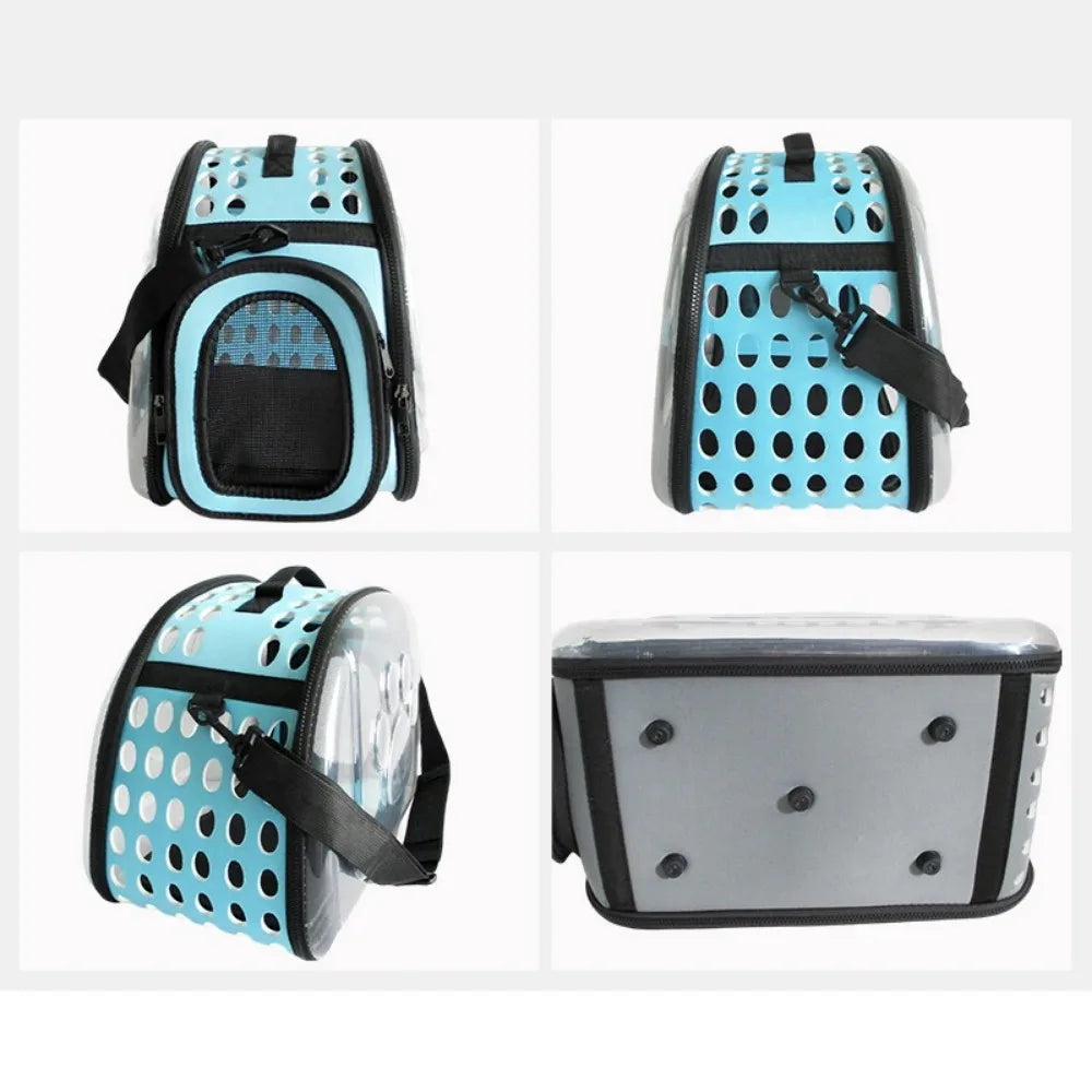 Transparent Foldable Pet Travel Carrier Bag for Dogs and Cats
