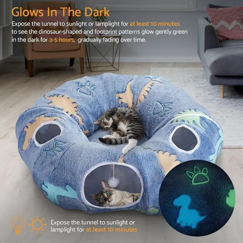 Foldable Cat Tunnel With Four Entry Points Peekaboo Cave