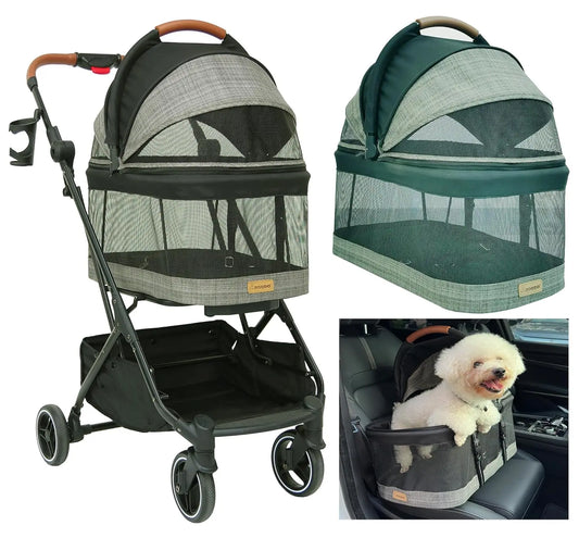 3 In 1 Pet Stroller With Detachable Carrier All Terrain