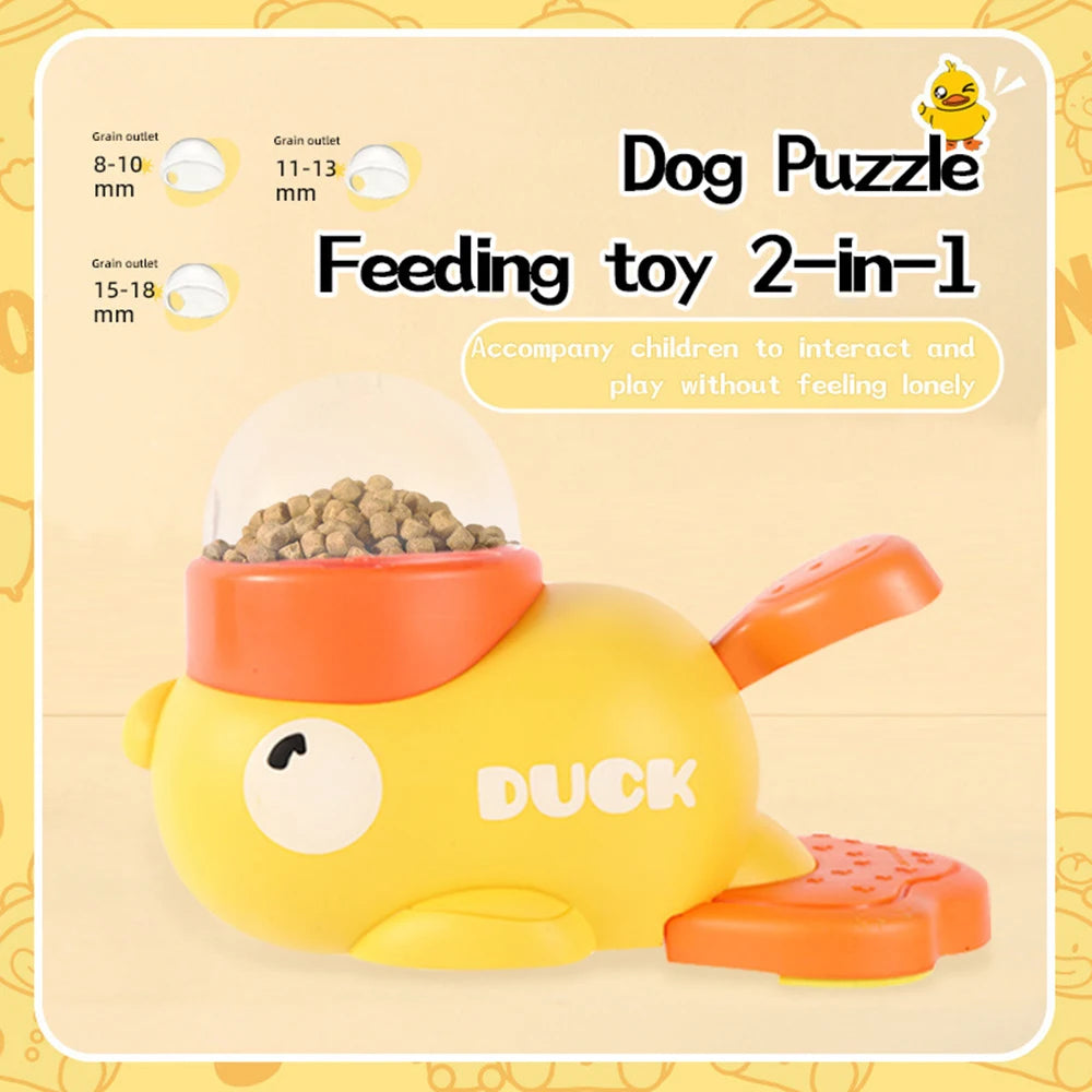 Dog Puzzle Feeder Toy Duck Shape Interactive Food Dispenser