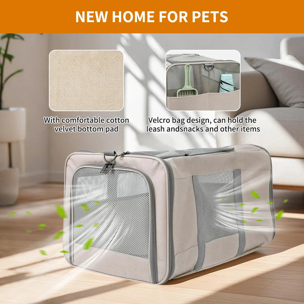 Cat Trolley Carrier For Two Cats With Wheels And Safety Straps