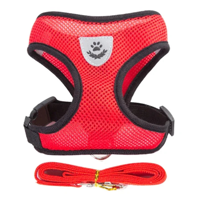 Cat Harness Vest With Leash Adjustable Polyester Mesh Harness For Pets