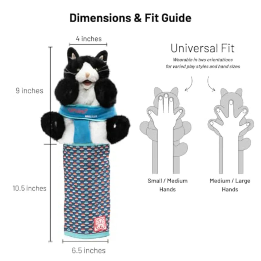 Cat Wrestling Glove Puppet Toy With Protective Sleeve And Catnip