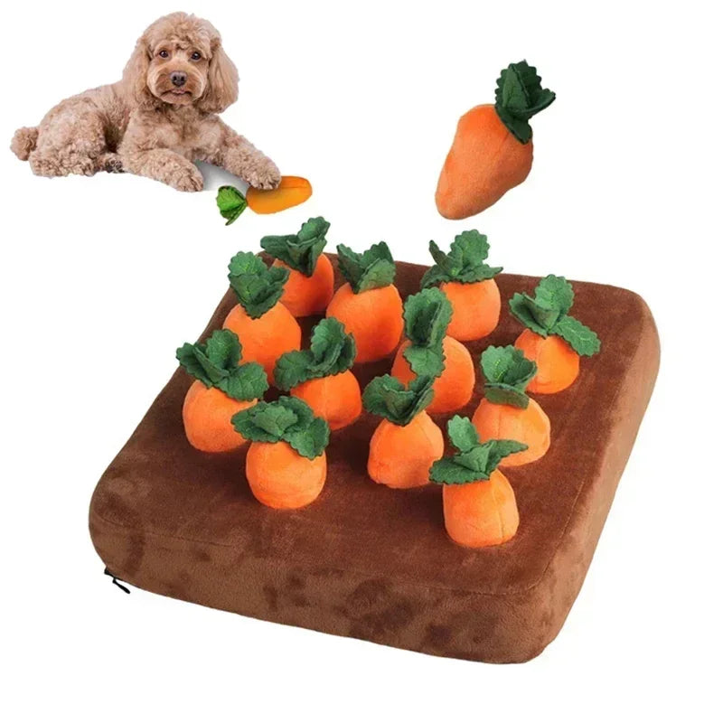 Innovative Snuffle Mat Dog Toy Plush Carrot Vegetable Hideaway