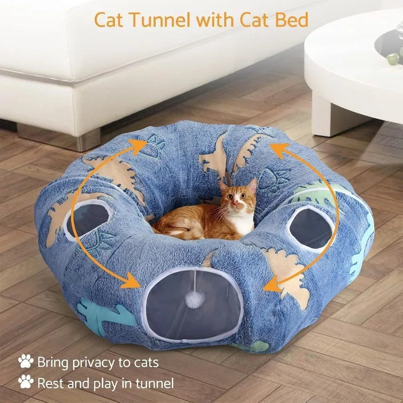 Foldable Cat Tunnel With Four Entry Points Peekaboo Cave